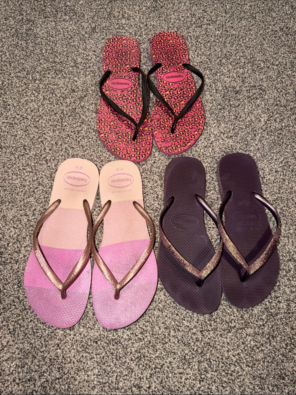 Havaianas Women's Pink, Light Pink & Purple Flip Flop Bundle